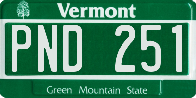 VT license plate PND251