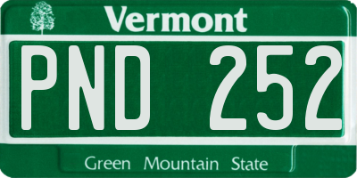 VT license plate PND252
