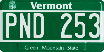 VT license plate PND253