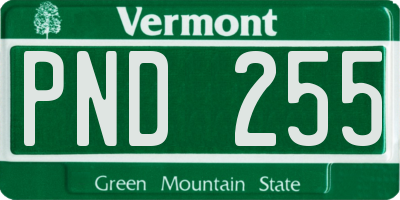 VT license plate PND255