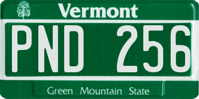 VT license plate PND256