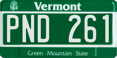VT license plate PND261
