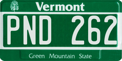 VT license plate PND262