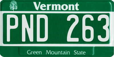 VT license plate PND263