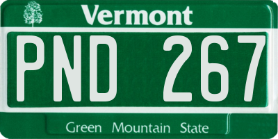 VT license plate PND267