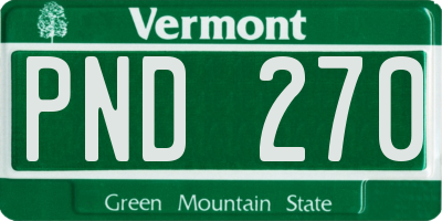 VT license plate PND270