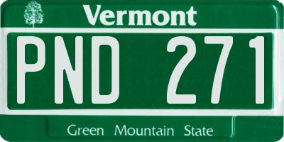 VT license plate PND271