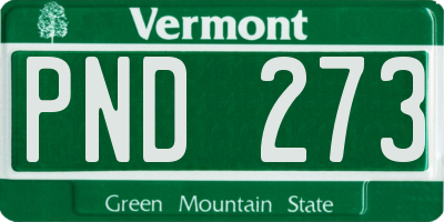 VT license plate PND273