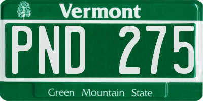 VT license plate PND275