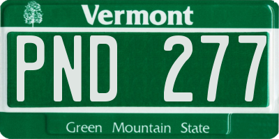 VT license plate PND277
