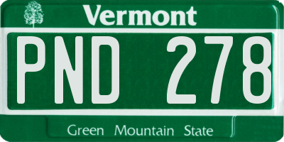 VT license plate PND278
