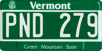 VT license plate PND279