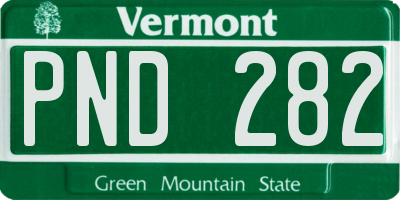 VT license plate PND282