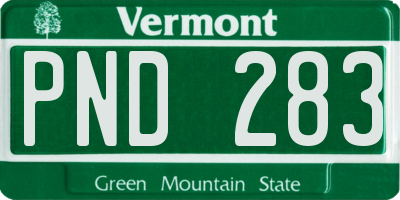 VT license plate PND283