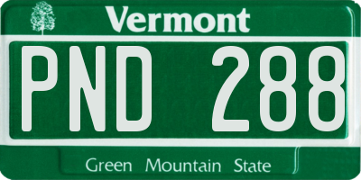 VT license plate PND288