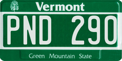 VT license plate PND290