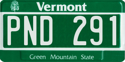 VT license plate PND291