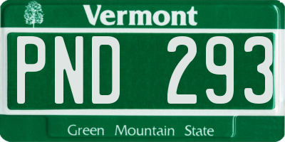 VT license plate PND293