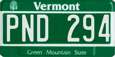 VT license plate PND294