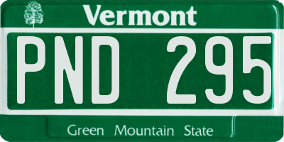 VT license plate PND295