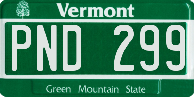 VT license plate PND299