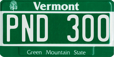 VT license plate PND300