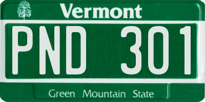 VT license plate PND301