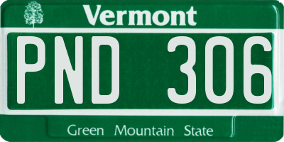 VT license plate PND306