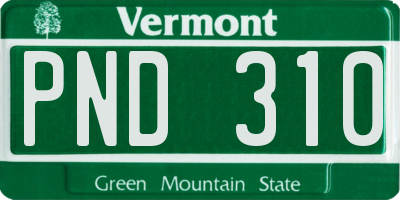 VT license plate PND310