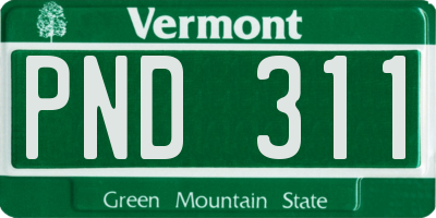 VT license plate PND311