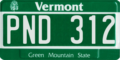 VT license plate PND312