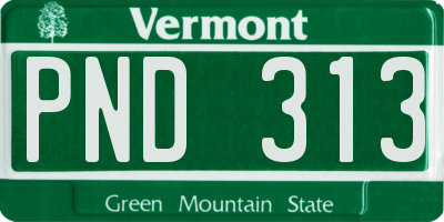 VT license plate PND313