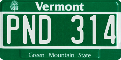 VT license plate PND314