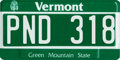 VT license plate PND318