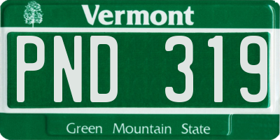 VT license plate PND319