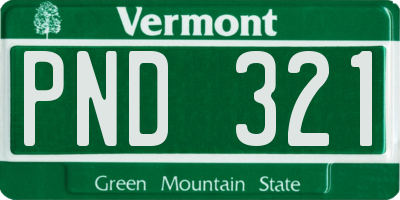 VT license plate PND321
