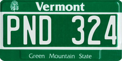 VT license plate PND324