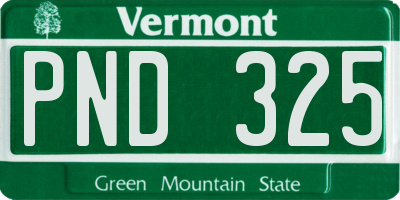 VT license plate PND325