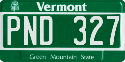 VT license plate PND327