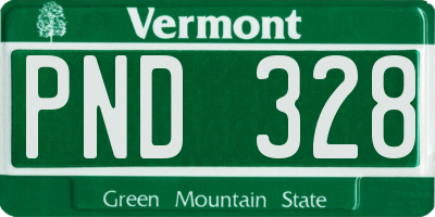 VT license plate PND328