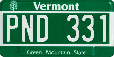 VT license plate PND331