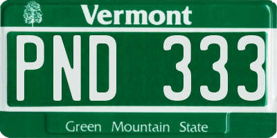 VT license plate PND333