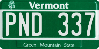 VT license plate PND337