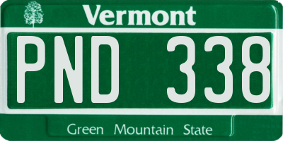 VT license plate PND338