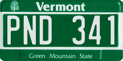 VT license plate PND341
