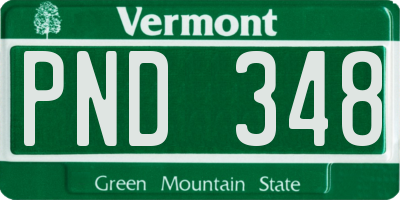 VT license plate PND348