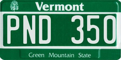 VT license plate PND350