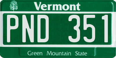 VT license plate PND351