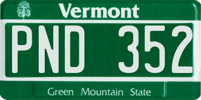 VT license plate PND352