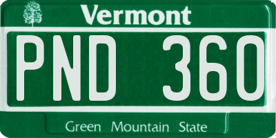 VT license plate PND360